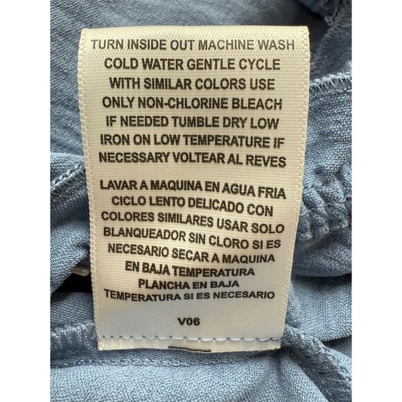 June + Hudson Blue Empire Puff Sleeve Mini Dress Cottagecore Prairie Babydoll - Picture 11 of 13